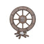 Roata decorativa din MDF, diametru 44cm, model carma marinar, maro