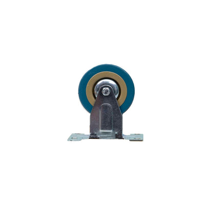 Roata mobila cauciuc 2 inch, albastru, suport 6.5x4.8 cm
