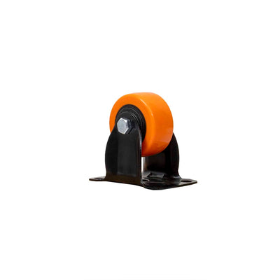 Roata mobila din cauciuc 2.5 inch, portocaliu, suport 9.5x6.5 cm