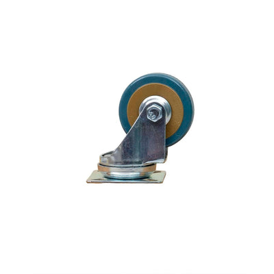Roata mobila pivotanta 2 inch, cauciuc albastru, suport 5x5 cm