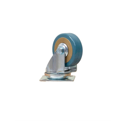Roata mobila pivotanta 2 inch, cauciuc albastru, suport 5x5 cm