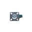 Roata mobila pivotanta 2 inch, cauciuc albastru, suport 5x5 cm