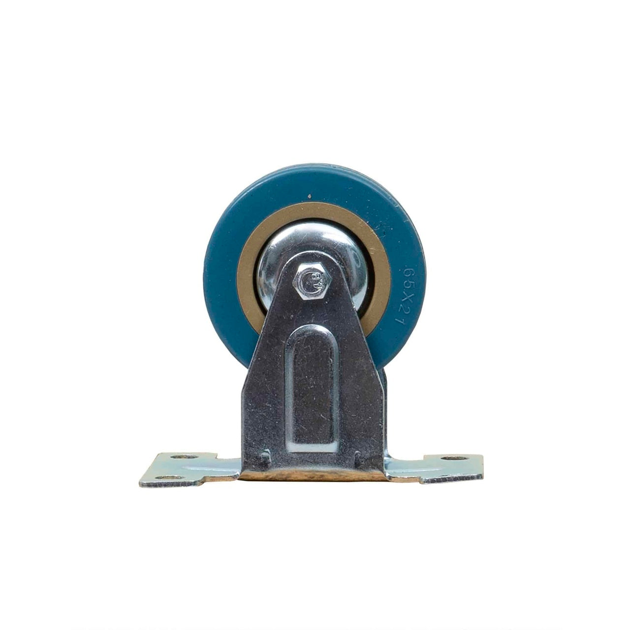 Roata pentru mobila, rola cauciuc 3 inch, albastru, suport 9.8x5.7 cm