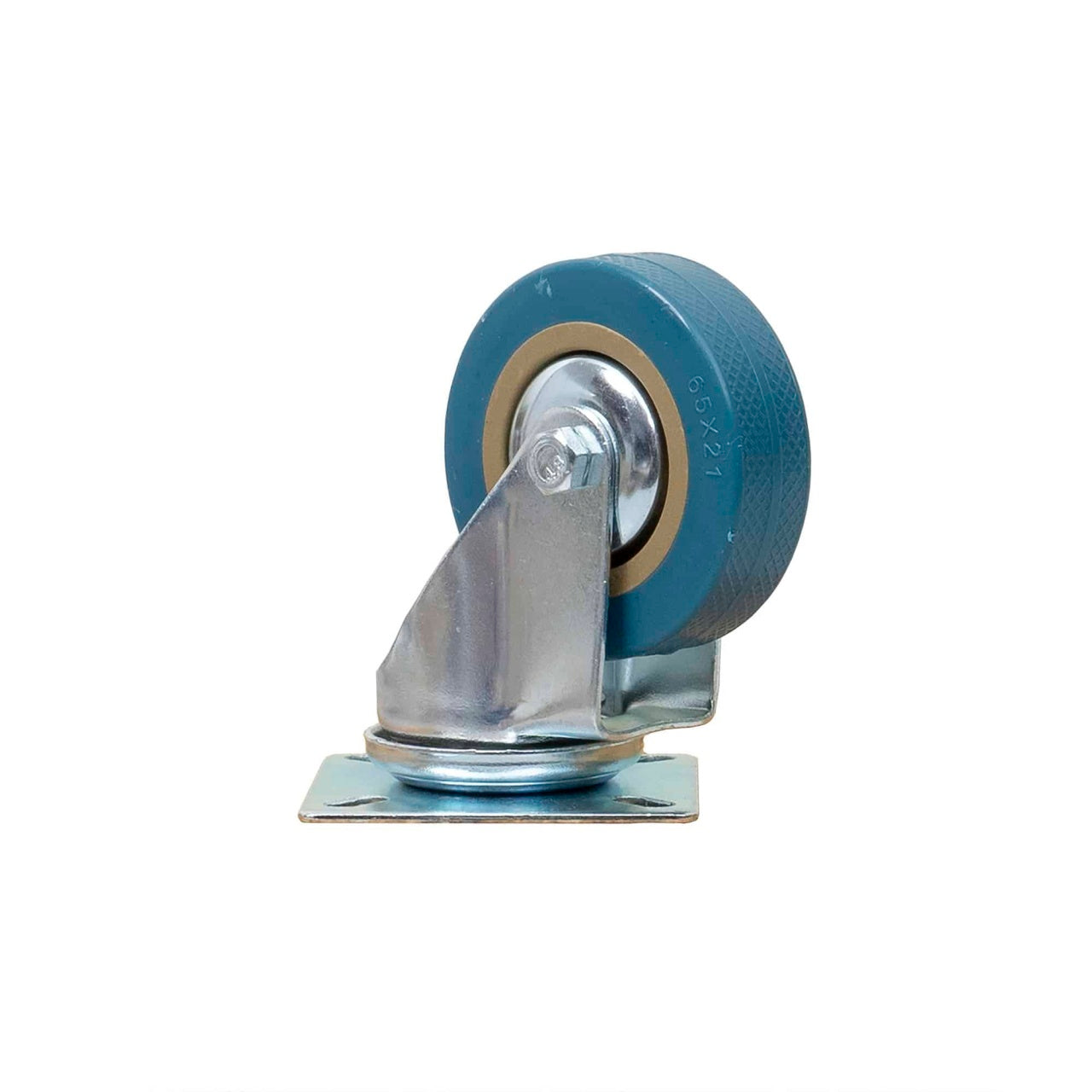 Roata pivotanta pentru mobila, cauciuc, 2.5 inch, albastru
