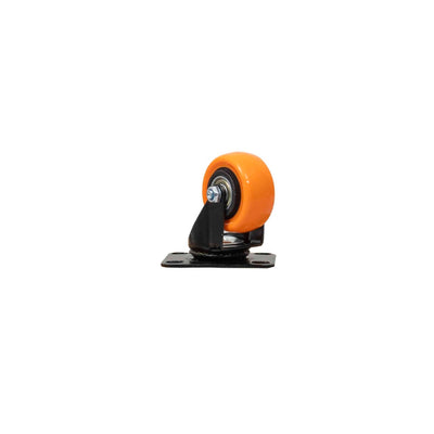 Roata pivotanta pentru mobila, cauciuc 2 inch, portocaliu, suport 7x5 cm