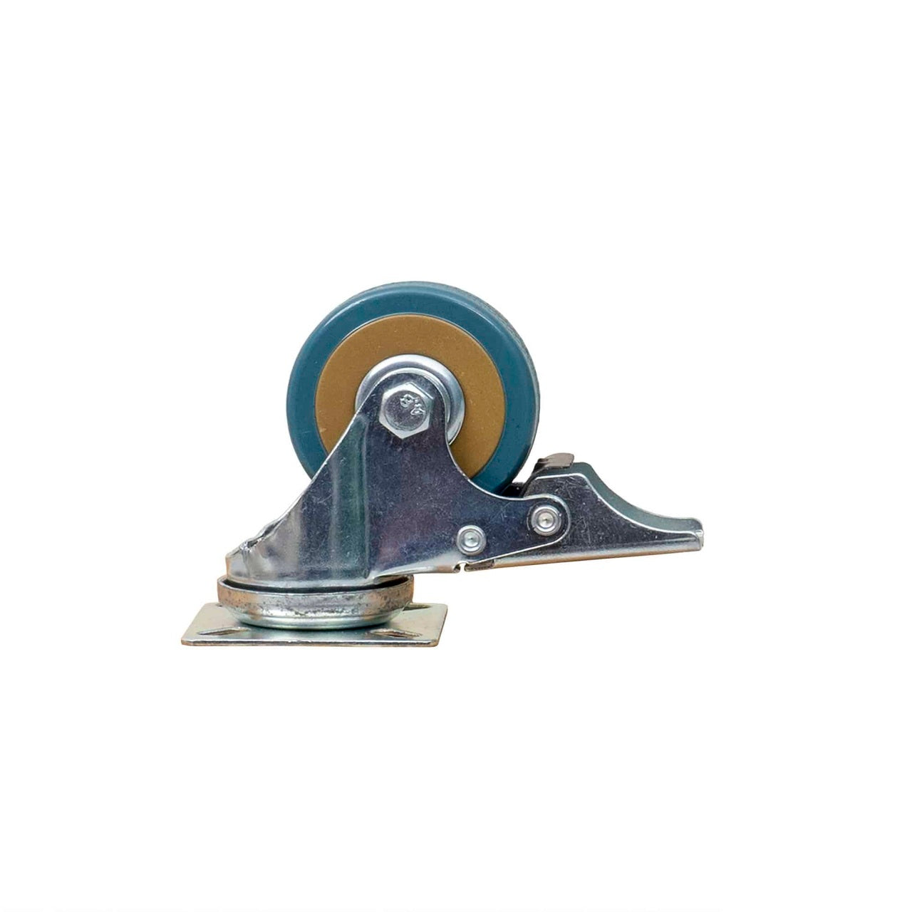 Roata pivotanta pentru mobila cu frana, cauciuc 2 inch, albastru