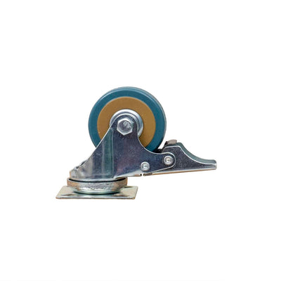 Roata pivotanta pentru mobila cu frana, cauciuc 2 inch, albastru