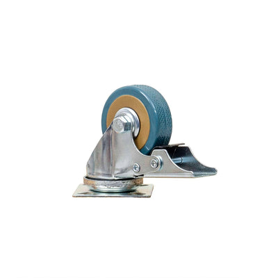 Roata pivotanta pentru mobila cu frana, cauciuc 2 inch, albastru