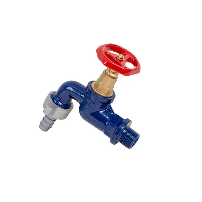 Robinet dublu din fonta 1/2, culoare albastra