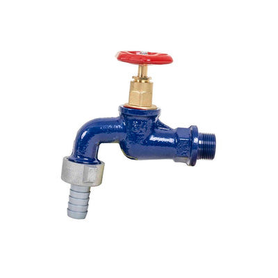 Robinet dublu din fonta 3/4, culoare albastra