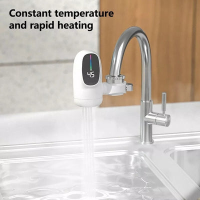 Robinet electric pentru incalzirea apei, putere 3000W, cu afisaj LED, consum redus, protectie impotriva scurgerilor, alb