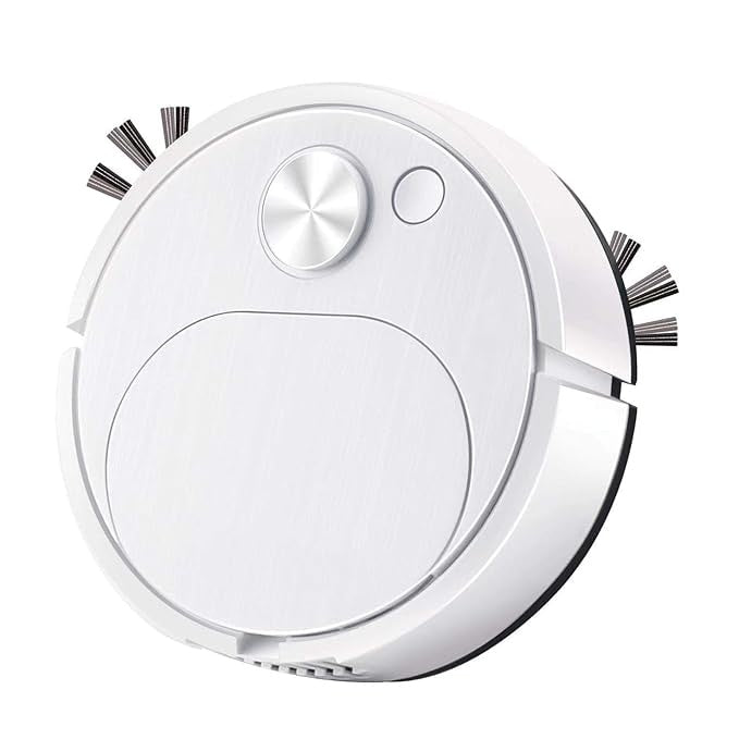 Robot aspirator, cu incarcare USB, aspiratie puternica, buton ON/OFF, tehnologie de cartografiere inteligenta, alb