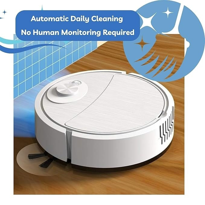 Robot aspirator, cu incarcare USB, aspiratie puternica, buton ON/OFF, tehnologie de cartografiere inteligenta, alb