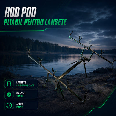 Rod Pod Pliabil pentru Lansete de Pescuit, Negru – imagine principală promoțională