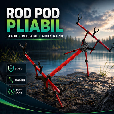 Rod Pod Pliabil pentru Lansete de Pescuit, Roșu/Negru – imagine principală promoțională
