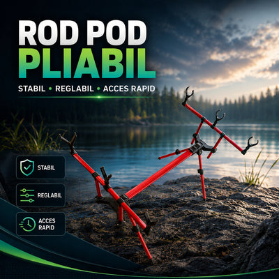 Rod Pod Pliabil pentru Lansete de Pescuit, Verde/Negru – imagine principală promoțională