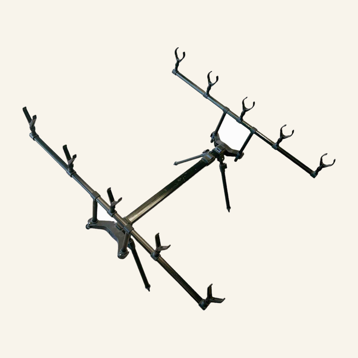 Rod Pod Pliabil pentru Lansete de Pescuit, Verde/Negru – imagine de catalog pe fundal alb cald