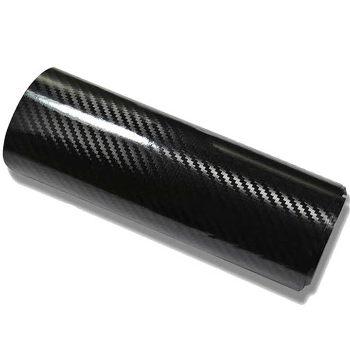 Rola de carbon auto 5D, latime 10 cm, lungime 5m, impermeabila, reutilizabila, autocolanta, negru