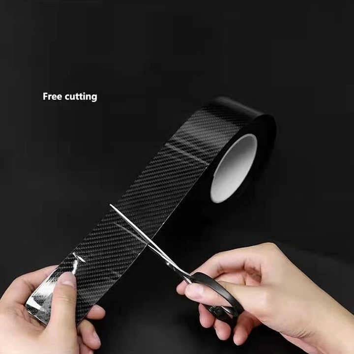 Rola de carbon auto 5D, latime 10 cm, lungime 5m, impermeabila, reutilizabila, autocolanta, negru