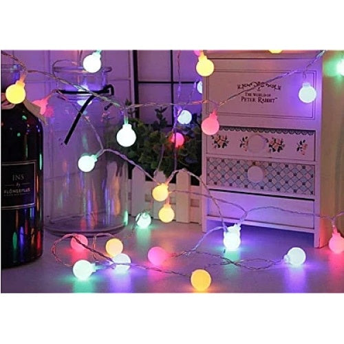 Rola de instalatie pentru Craciun, cu 160 de LED-uri tip globulete, lungime 20m, cu alimetarea la retea, pentru interior si exterior, multicolor