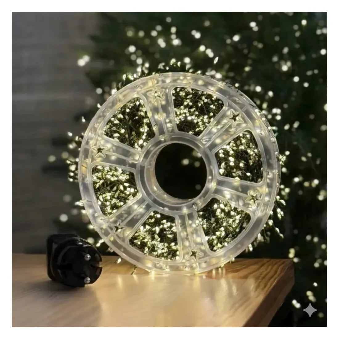 Instalație luminoasă LED tip șir, 600 LED-uri, 30 m, alb cald – imagine 1