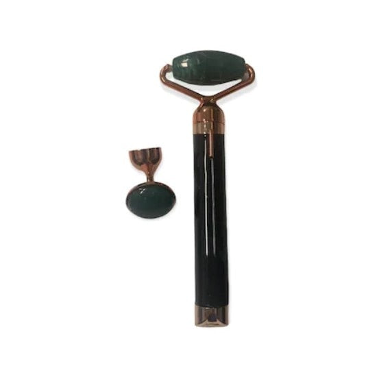 Rola masaj facial FOXMAG24 diminuare riduri, cu vibratii, portabil, verde