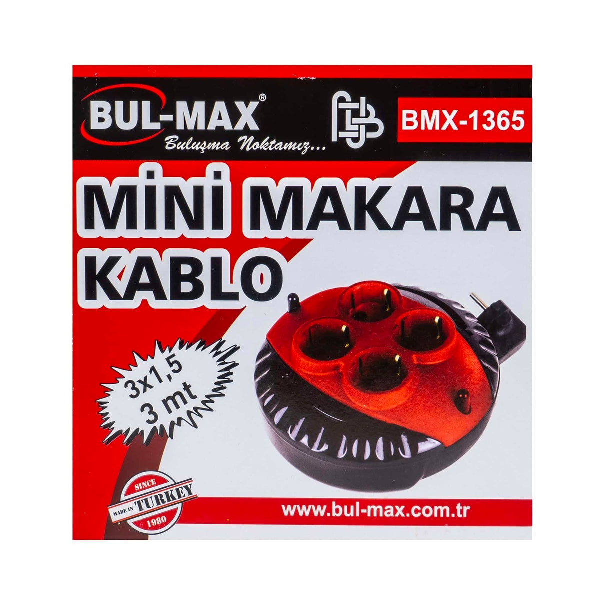 Rola prelungitor cablu cu 4 prize, cablu 3x1.5mm, lungime 3m