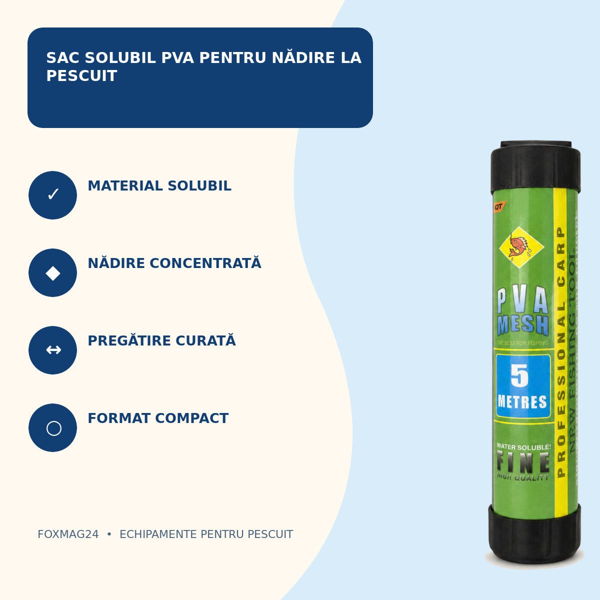 Sac Solubil PVA pentru Nădire la Pescuit – caracteristici