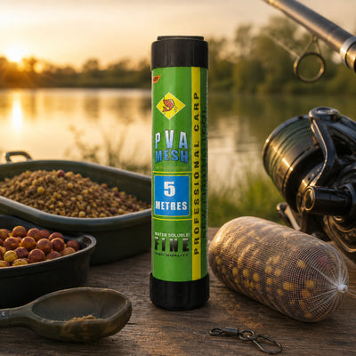 Sac Solubil PVA pentru Nădire la Pescuit – imagine comercială în ambient