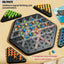 Sah international triangular, ideal pentru serile in familie, joc interactiv pentru copii si adulti, strategie si distractie pentru familie, negru/multicolor