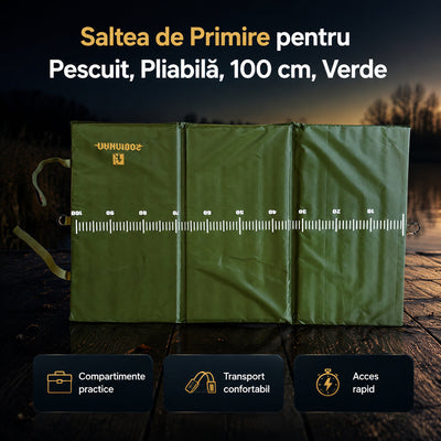 Saltea de Primire pentru Pescuit, Pliabilă, 100 cm, Verde – imagine principală promoțională