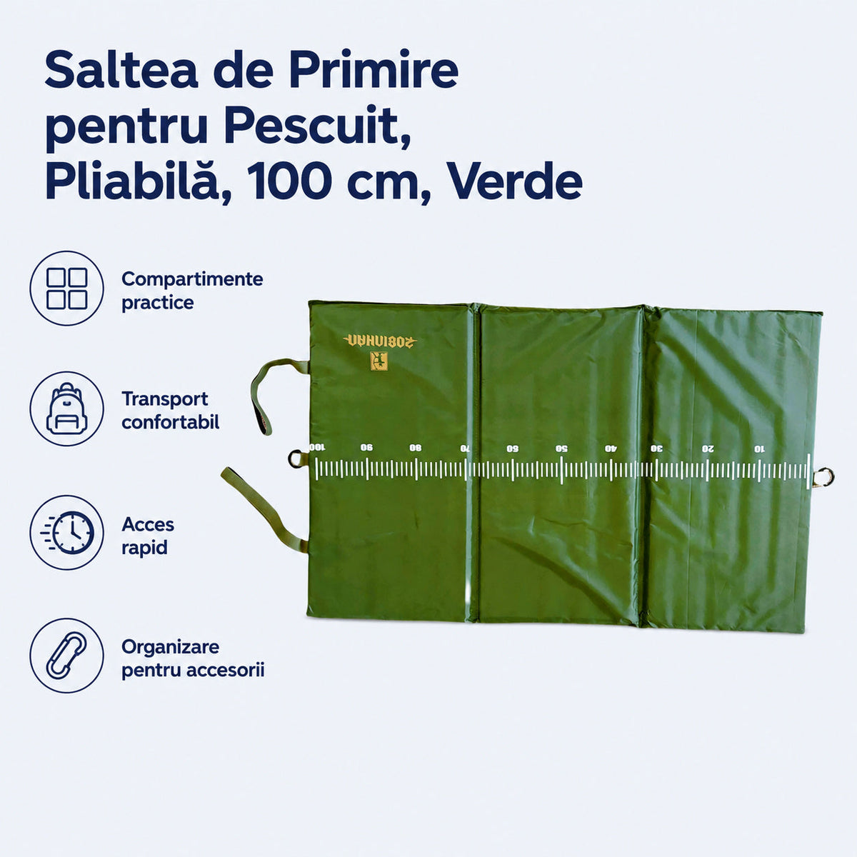 Saltea de Primire pentru Pescuit, Pliabilă, 100 cm, Verde – caracteristici și beneficii