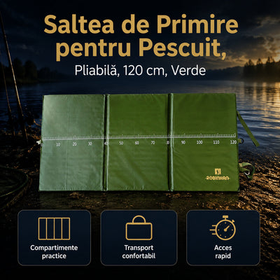 Saltea de Primire pentru Pescuit, Pliabilă, 120 cm, Verde – imagine principală promoțională