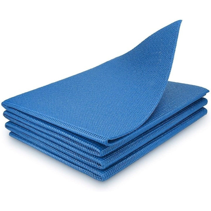 Saltea fitness, yoga, antrenament, dimensiuni 173 X 61 cm, antiderapant, pliabil, din neopren, albastru