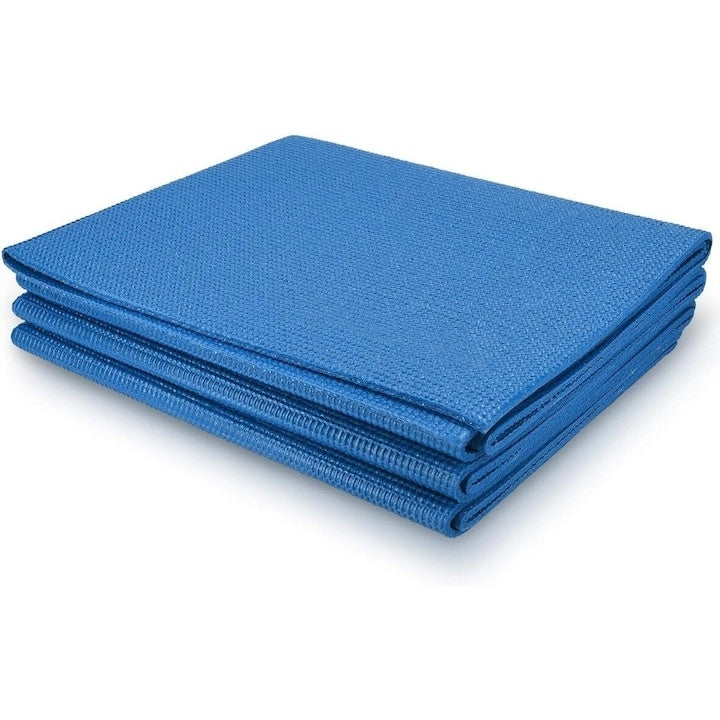 Saltea fitness, yoga, antrenament, dimensiuni 173 X 61 cm, antiderapant, pliabil, din neopren, albastru