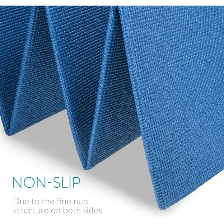 Saltea fitness, yoga, antrenament, dimensiuni 173 X 61 cm, antiderapant, pliabil, din neopren, albastru