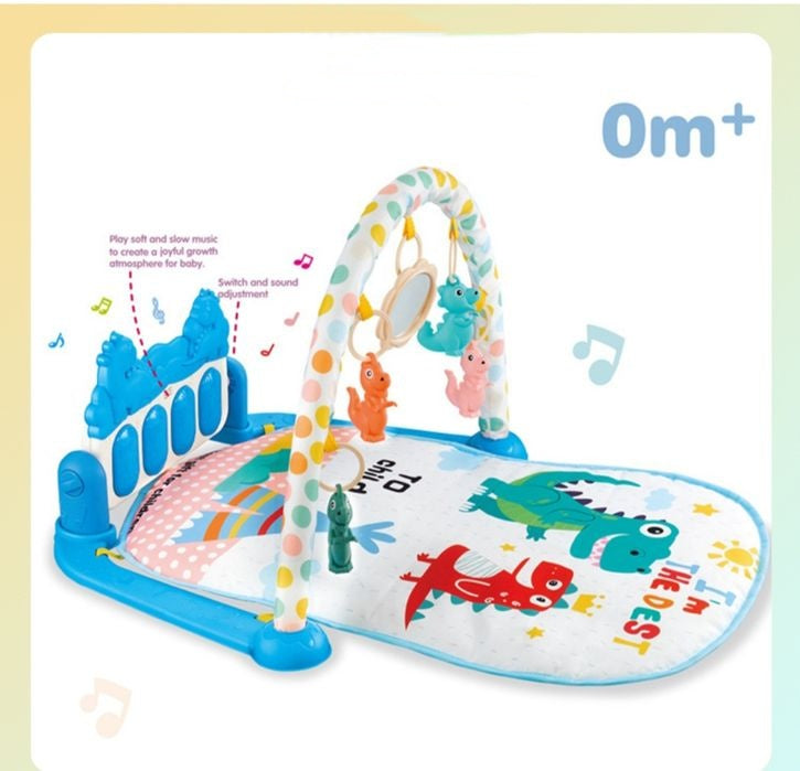 Saltea interactiva pentru bebelusi, cu pian si jucarii senzoriale, dimensiuni 75x61x49cm, din ABS nontoxic, multicolor