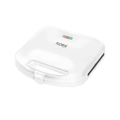 Sandwich-maker 750W cu placi antiaderente triunghi, design compact alb