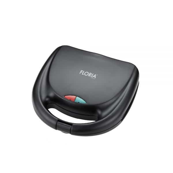Sandwich maker negru cu putere 750W si indicator luminos