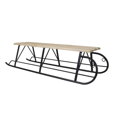 Sanie dubla din metal si lemn, 117x37.5x29 cm, capacitate 140 kg