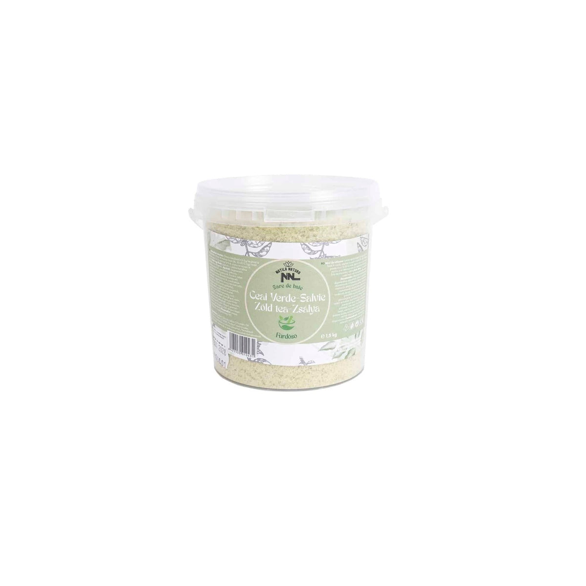Sare de baie 1.5kg, aroma ceai verde, galetusa pentru relaxare