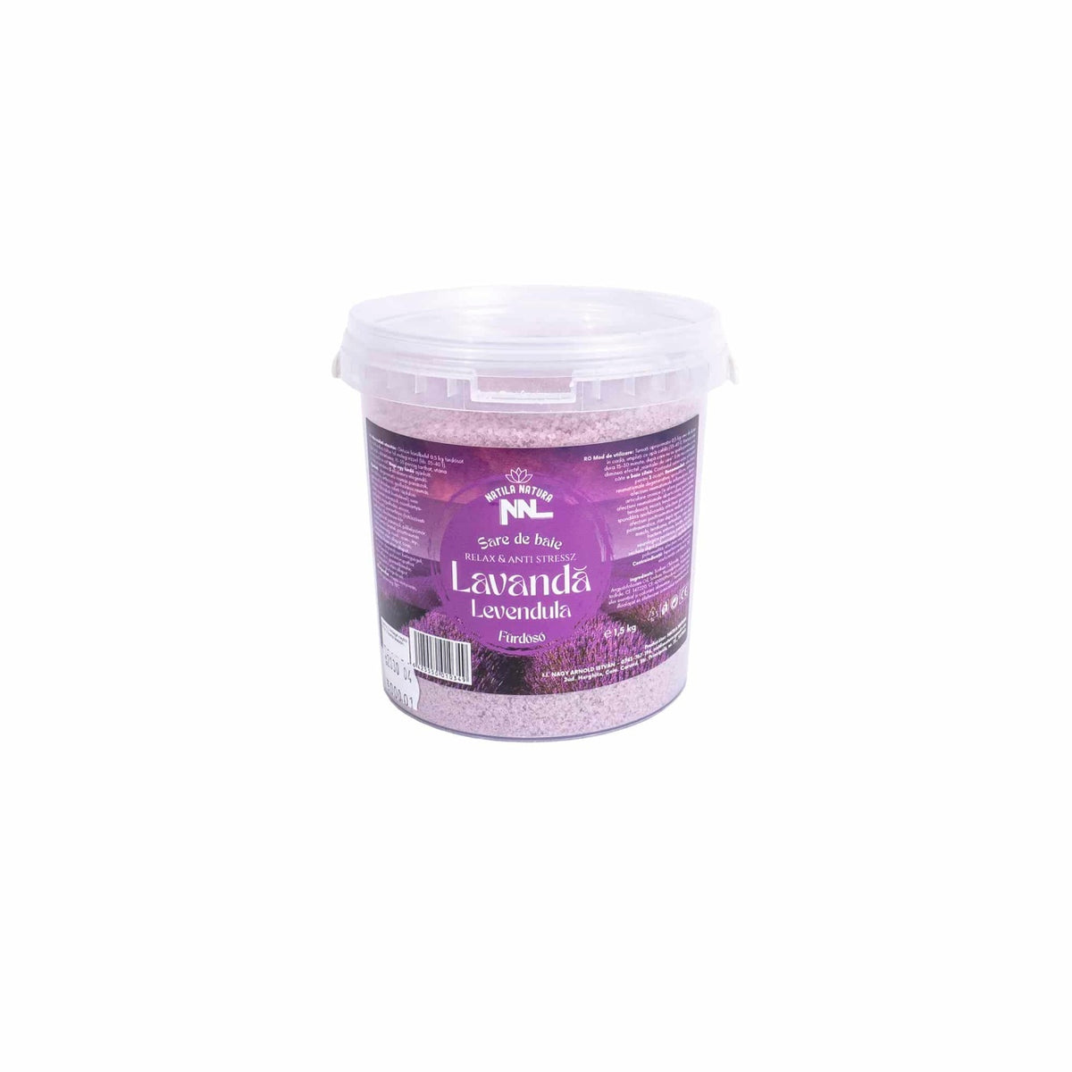 Sare de baie 1.5kg cu aroma de lavanda pentru relaxare si detensionare