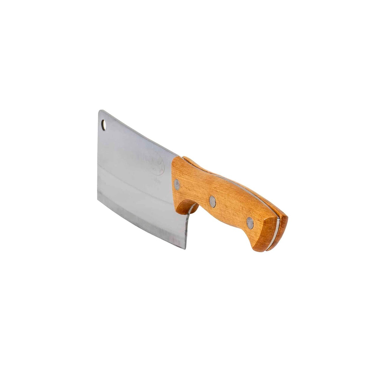 Satar mic de bucatarie cu maner din lemn si lama inox 17 cm