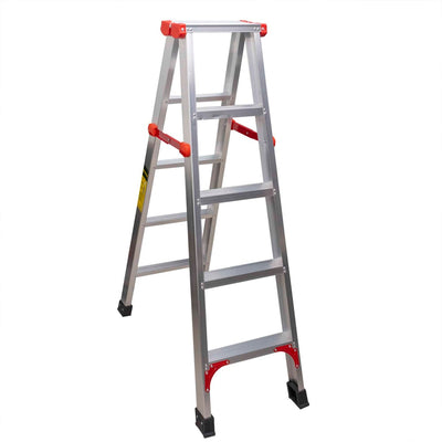 Scara dubla din aluminiu, 2x5 trepte, pliabila, capacitate 150kg
