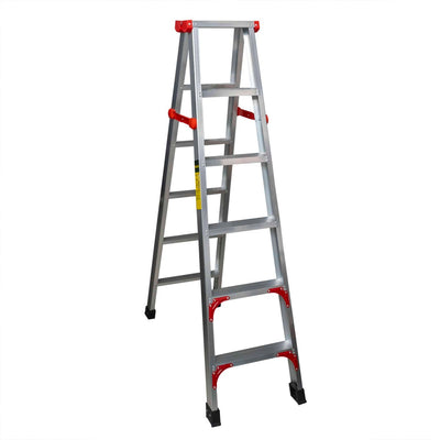 Scara dubla pliabila din aluminiu, 2x6 trepte, capacitate 150kg