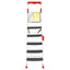 Scara metalica 5 trepte cu platforma, culoare alba, maner transport