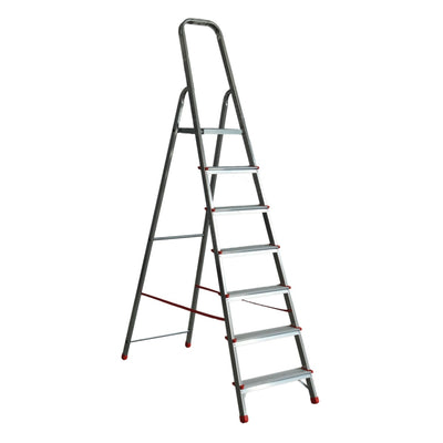 Scara metalica 6+1 trepte, inaltime 2.20 m, profil patrat si suport antialunecare
