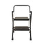 Scara metalica pliabila cu 2 trepte late, neagra, 82 cm inaltime