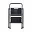 Scara metalica pliabila cu 2 trepte late, neagra, 82 cm inaltime
