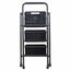 Scara metalica pliabila cu 3 trepte late, neagra, capacitate 150kg